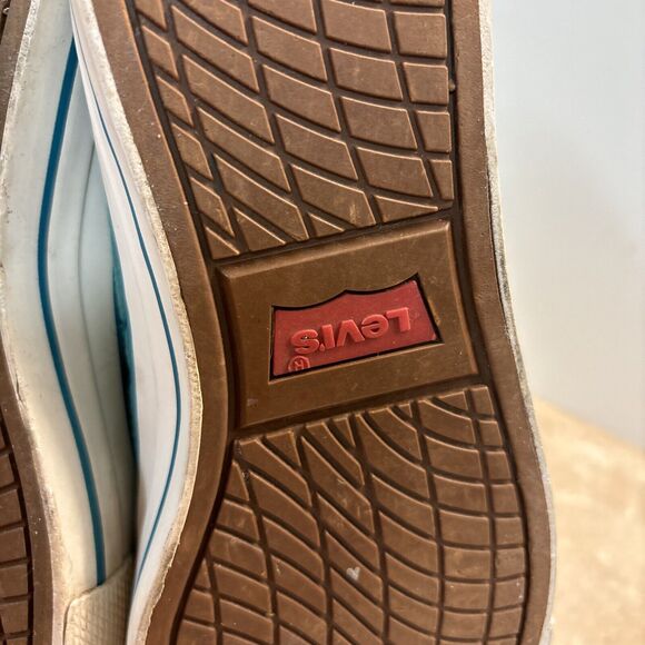 LEVIS SNEAKER HI TOP Green LACE UP  Cavas WOMEN 8 Zip 52475103E Rubber - Picture 9 of 11